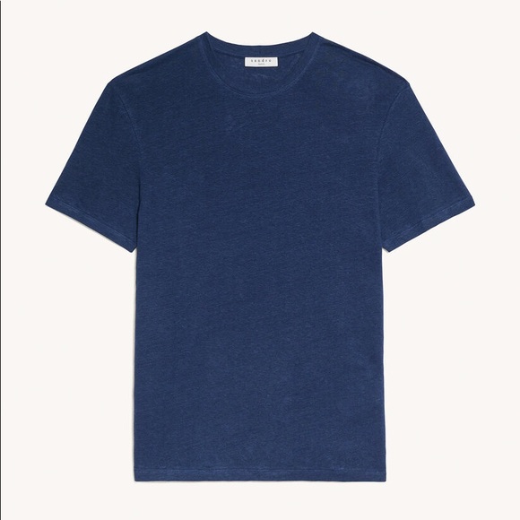 SANDRO PARIS NWT LINEN CLASH TEE COBALT BLUE SZ SM - Picture 5 of 6